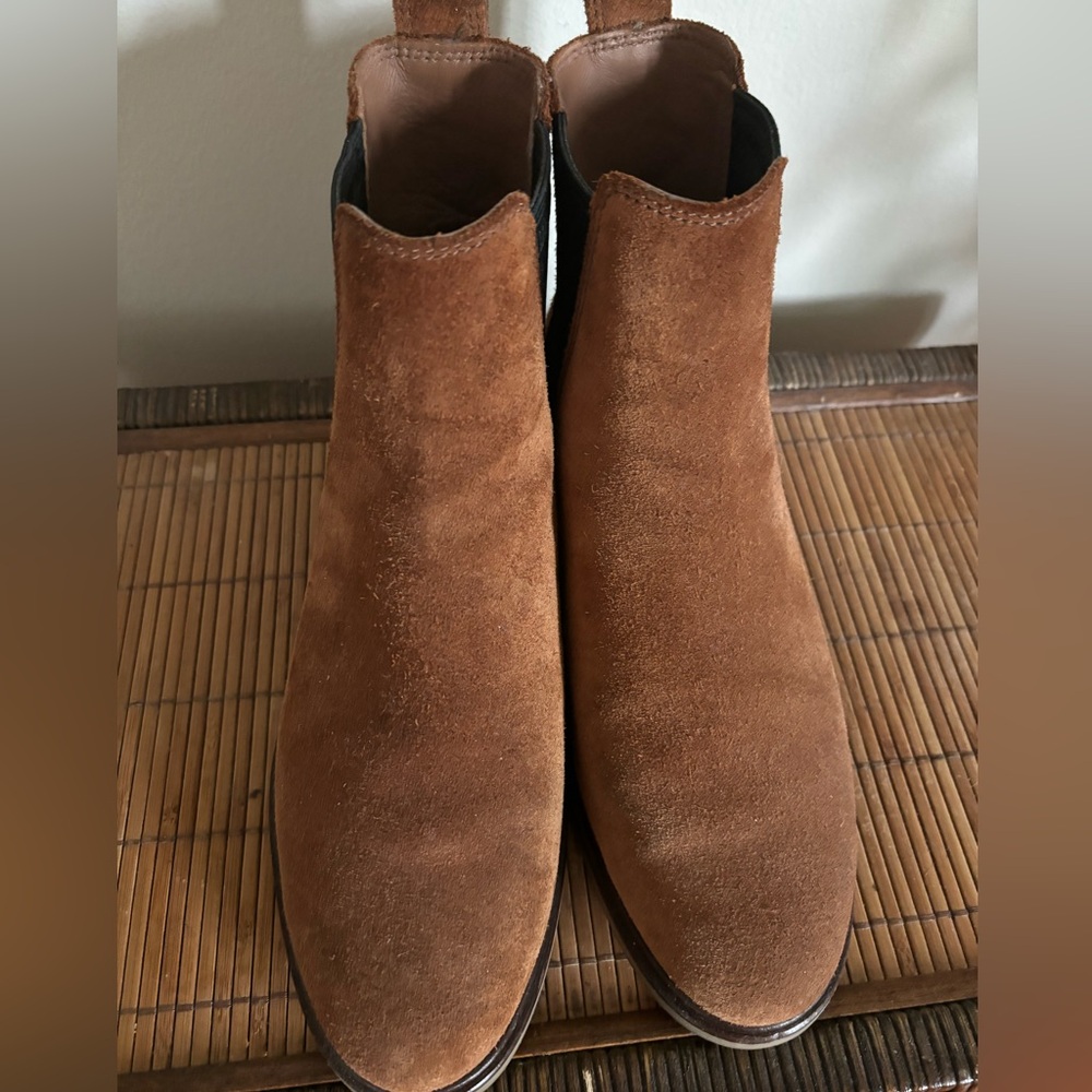 Clark’s Chelsea Suede Boots- Dark Caramel (like new)
